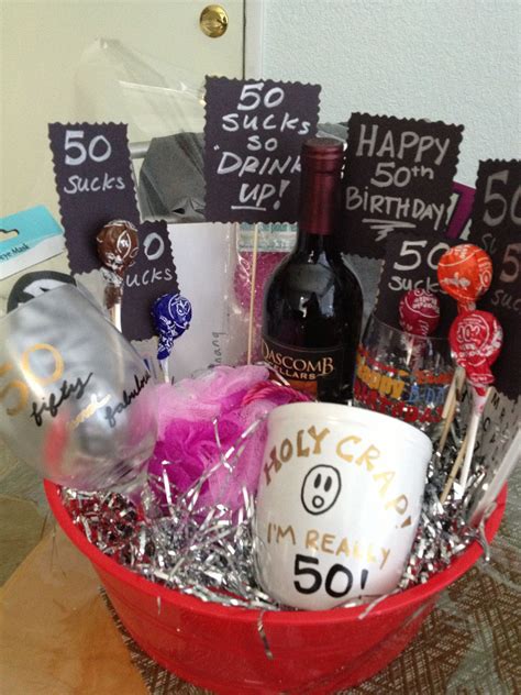 50th birthday basket|special 50th birthday presents.